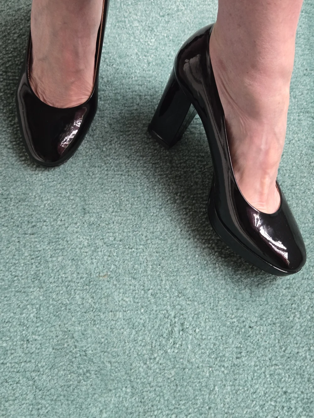 Coach Black Patent 'Fern' Leather Women's Heels Made In Italy 6B